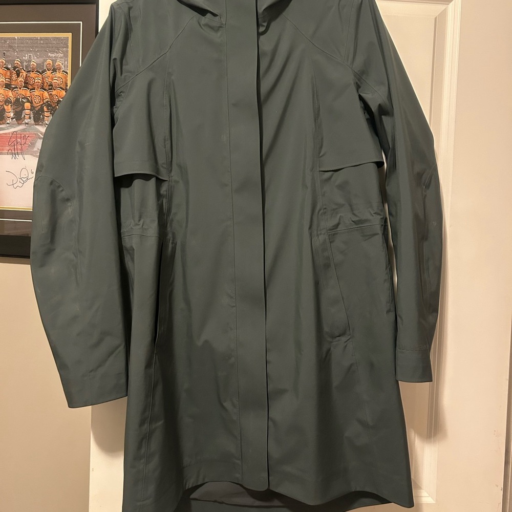 Women's forest green rain rebel jacket